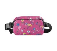 Elegante borsa a tracolla con fiori peonie, garofano, basilico, rosa, elegante, per donne e uomini, impermeabile, con cinghia regolabile, per viaggi, vacanze, corsa, 18, 1 Size