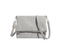 Elegante borsa a tracolla con patta superiore per le donne tracolla regolabile ampio spazio di archiviazione stili moderni borsa in pelle PU borsa da donna, grigio