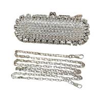 Elegante borsa a tracolla con strass di vetro, borsa da sera casual adatta per riunioni eleganti e ricevimenti pochette di lusso, Stile 6, One Size