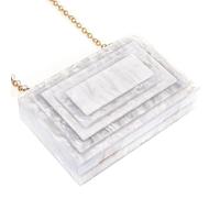 Elegante borsa a tracolla da donna con catena a forma di scatola, borsa a tracolla in acrilico, borsa a tracolla per matrimonio e cocktail