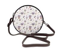 Elegante borsa a tracolla da donna, con stampa lavanda, da viaggio, piccola borsa in pelle a tracolla per donna