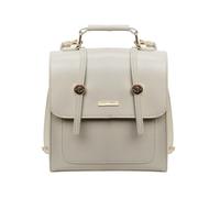 Elegante borsa a tracolla da donna in pelle PU vintage preppy piccolo zaino scuola università patta borsa a tracolla moda in pelle PU piccolo zaino, Beige, Without pendant