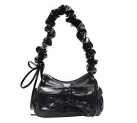 Elegante borsa a tracolla da donna, piccola borsa quadrata con fiocco, elegante borsa da donna per tutti i giorni, viaggi, feste o uso casual, borsa a tracolla da donna alla moda, Nero