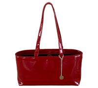 Elegante borsa a tracolla di grande capacità in stile coreano per lavoro pendolarismo borsa in pelle PU lucida multifunzione borsa ascellare, Rosso, Organizer per borse