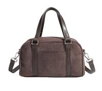 Elegante borsa a tracolla in finta pelle scamosciata multiuso tinta unita maniglia superiore borsa a tracolla per giovani signore alla moda, Marrone