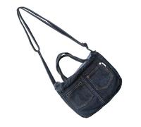 Elegante borsa a tracolla in jeans lavati casual con tracolla regolabile per l'uso quotidiano e gite eleganti Borsa alla moda giovanile, B, One Size