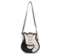 Elegante borsa a tracolla in pelle PU a forma di chitarra, borsa a tracolla casual per amanti della musica e viaggiatori, Nero