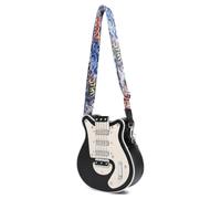 Elegante borsa a tracolla in pelle PU a forma di chitarra, casual, borsa a tracolla per amanti della musica e viaggiatori, Nero, Bellezza di massa