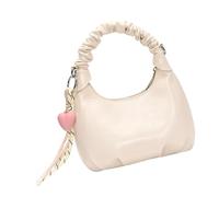 Elegante borsa a tracolla in pelle PU borse a tracolla casual borsa ascellare borsa increspata per donne alla moda in cerca di stili borsa in pelle, bianco, One Size