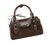 Elegante borsa a tracolla in pelle PU borse a tracolla casual borsa ascellare borsa per le donne alla ricerca di disegni unici borsa da moto punk, Caff, One Size