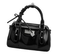 Elegante borsa a tracolla in pelle PU borse a tracolla casual borsa ascellare borsa per le donne alla ricerca di disegni unici borsa moda donna, Nero , One Size