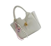 Elegante borsa a tracolla in pelle PU con tracolla rimovibile e ricca borsa a tracolla per la vita quotidiana e moderna con fascino decorativo, bianco