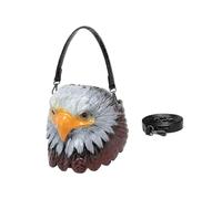 Elegante borsa a tracolla in pelle PU per uomini e donne con stampa gufo design leggero borsa a tracolla pratica per tutti i giorni noi, Marrone, Taglia unica