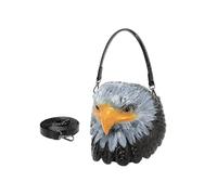 Elegante borsa a tracolla in pelle PU per uomini e donne con stampa gufo design leggero borsa a tracolla pratica per tutti i giorni noi, grigio