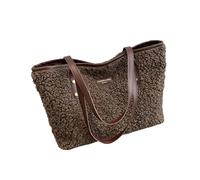 Elegante borsa a tracolla in peluche che offre comfort e ampio spazio sotto le ascelle borse per l'uso quotidiano e migliora i tuoi stili borsa casual, Colore caffè., One Size