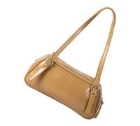 Elegante borsa a tracolla in PU Borsa alla moda Borsa casual ascellare con finitura lucida per lavoro, viaggi, shopping e appuntamenti Borsa accessori hardware premium, Albicocca, One Size