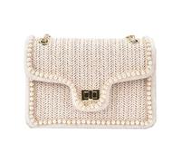 Elegante borsa a tracolla innapuga in canale per perle in finta perla, borsetta per cinghia, borsetta con cinturino a catena staccabile, 21x15x7cm, facile da usare, portatile per la ragazza madre mogl