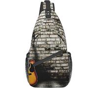 Elegante borsa a tracolla per il petto Rock Music Guitar, borsa a tracolla regolabile per zaino a tracolla
