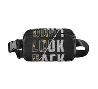 Elegante borsa a tracolla per uomo e donna, mini borsa a tracolla con tracolla regolabile per lo shopping, lo sport, il lavoro, non guardare indietro, slogan composito mimetico, Dont Look Back