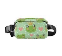 Elegante borsa a tracolla per uomo e donna, piccola borsa a tracolla con tracolla regolabile per allenamento, corsa, escursionismo, cartoni animati con rane carine, Cartoon Cute Frogs, Taglia unica,