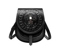 Elegante borsa a tracolla singola da donna con tracolla medievale europea in pelle PU borsa a tracolla retrò per le donne alla moda lato femminile, Nero , Bellezza di massa