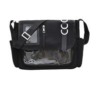 Elegante borsa a tracolla stile giapponese Crossbody Bella Itabag scuola casual messaggeri per display pin bella spalla Itabag stili giapponesi Crossbody scuola, Nero , One Size