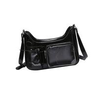 Elegante borsa a tracolla stile giapponese Crossbody bella scuola Itabag PU pelle messaggeri per display pin in pelle PU Crossbody bella Ita moda spalla per pin display, Nero , One Size