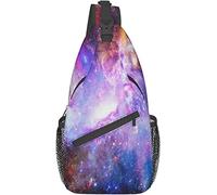 Elegante borsa a tracolla sul petto Blue Galaxy e Nebula, borsa a tracolla regolabile con tracolla a tracolla