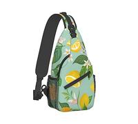 Elegante borsa a tracolla sul petto compatibile con frutti tropicali foglie verdi menta fiori limone zaino a tracolla per donna, borsa da palestra regolabile e confortevole, zaino da escurs
