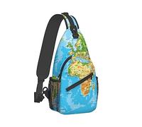 Elegante borsa a tracolla sul petto compatibile con lo zaino a spalla a tracolla per mappa del mondo per donna, sacca da palestra regolabile e confortevole, zainetto antifurto per escursioni in bicicl