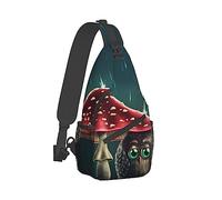 Elegante borsa a tracolla sul petto compatibile con lo zaino a tracolla a tracolla a forma di fungo carino gufo per donna, sacca da palestra regolabile e confortevole, zainetto antifurto per escursion