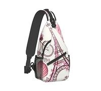 Elegante borsa a tracolla sul petto compatibile con lo zaino a tracolla a tracolla della Torre Eiffel rosa di Parigi per donna, sacca da palestra regolabile e confortevole, zainetto antifurto per escu
