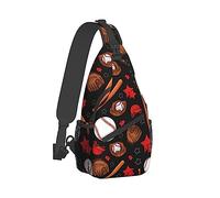 Elegante borsa a tracolla sul petto compatibile con lo zaino da spalla a tracolla da baseball rosso nero per donna, sacca da palestra regolabile e confortevole, zainetto antifurto per escursioni in bi