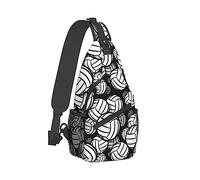 Elegante borsa a tracolla sul petto compatibile con lo zaino da spalla a tracolla per palla da pallavolo bianco e nero per le donne, sacca da palestra regolabile e confortevole, zainetto antifurto per