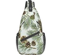 Elegante borsa a tracolla sul petto Modello verde ne Aspetto realistico Vintage, Zaino a tracolla Borsa a tracolla regolabile Zaino casual leggero per uomo Donna Sport all'aria aperta Bicicletta Ar