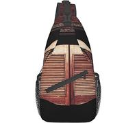Elegante Borsa a Tracolla sul Petto Old Western Vintage Saloon in Legno Porta Sfondo Wild West Cowboy Bar Fienile Stalla Cancello Porta Fotografia, Zaino a Tracolla Borsa Leggera sul Petto Casual Dayp