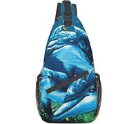 Elegante Borsa a Tracolla sul Petto Simpatico Delfino Oceano Profondo Animale Stampato, Zaino a Tracolla Borsa sul Petto Regolabile Zainetto Casual Leggero per Uomo Donna Sport all'Aria Aperta Ciclism