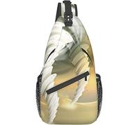 Elegante borsa a tracolla sul petto Tornado astratto uragano turbinii con nuvole di sole sul paesaggio desertico, zaino a tracolla a tracolla borsa sul petto regolabile leggero zaino casual per uomo d