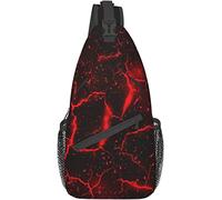 Elegante Borsa a Tracolla sul Petto Vulcano Lava Texture Sfondo, Zaino a Tracolla Borsa sul Petto Regolabile Escursionismo Leggero Zainetto Casual per Uomo Donna Sport all'Aria Aperta Bicicletta Arram