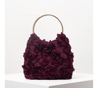 Elegante borsa clutch da sera decorata con rose, borsa da cerimonia formale da donna, borsa a tracolla dolce e gentile da ragazza, borsa a secchiello monocromatica, borsa da sposa (motivo casuale) Pia