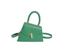 Elegante borsa con fibbia in tinta unita Borsa alla moda PU Tote Bag Minimalisti Borsa alla moda Mostra la tua persona Charm Fibbia Tote Bag Versatile e pratico Elegante Spalla Moda Avanti, Verde, One