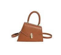 Elegante borsa con fibbia in tinta unita Borsa alla moda PU Tote Bag Minimalisti Borsa alla moda Mostra la tua persona Charm Fibbia Tote Bag Versatile e pratico Elegante Spalla Moda Avanti, Marrone