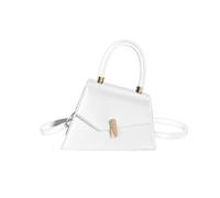 Elegante borsa con fibbia in tinta unita Borsa alla moda PU Tote Bag Minimalisti Borsa alla moda Mostra la tua persona Charm Fibbia Tote Bag Versatile e pratico Elegante Spalla Moda Avanti, bianco