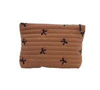 Elegante borsa cosmetica Bowknot multifunzionale Bowknot fantasia del supporto del trucco sacchetti per la conservazione ordinata e pulita, cachi