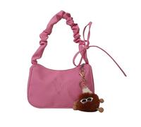 Elegante borsa da donna sotto le ascelle alla moda pieghettata borse a tracolla borsa in nylon, rosa