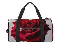 Elegante borsa da palestra con rosa rossa per uomo e donna, impermeabile, grande borsone per allenamento da viaggio