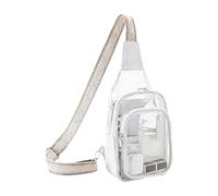 Elegante borsa da petto trasparente unisex trasformabile in borsa a tracolla o a spalla per eventi alla in PVC per uso quotidiano leggera trasparente