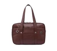 Elegante borsa da scuola giapponese per studenti leggera e borsa a tracolla, Rosso marrone