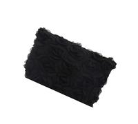 Elegante borsa da sera con design a rosa increspata in tessuto morbido borsa leggera compatta per tutti i giorni per feste shopping borsa portatile, Nero