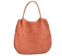 Elegante borsa da spiaggia in paglia intrecciata di grande capacità borsa a tracolla per vacanze casual e shopping borsa di paglia casual, C, One Size